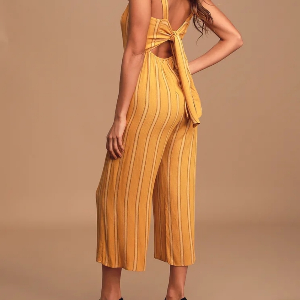 Lulus mustard jumpsuit